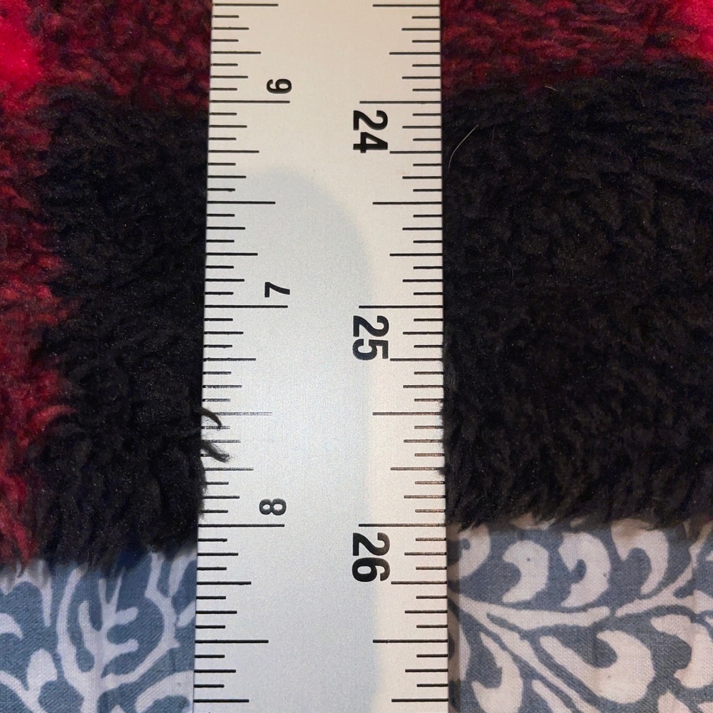 Ethyl Clothing Gorpcore Winter Pullover Women XL Red Black Buffalo Plaid Sherpa - Picture 6 of 7